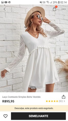Vestido Branco SHEIN novo