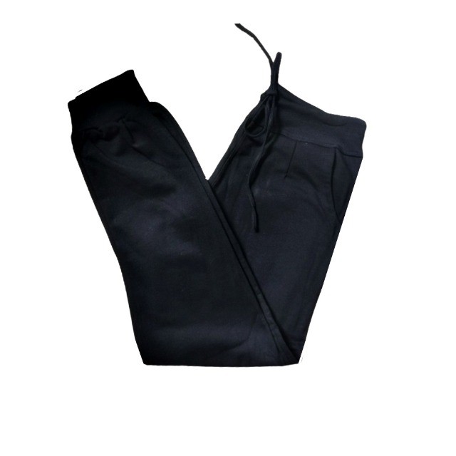 Calça de moletom algodão preto unissex com bolsos laterais cordão básica academia - Foto 2