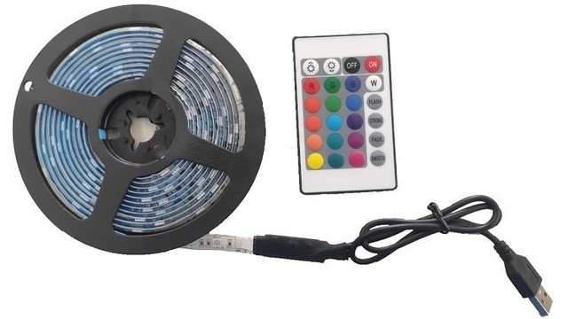 Fita de Led RGB Usb 5 metros 5v Colorida para Tv Computador Game Cpu 150 leds - Foto 3
