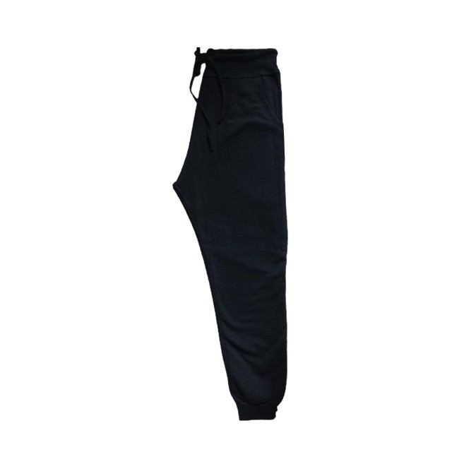 Calça de moletom algodão preto unissex com bolsos laterais cordão básica academia - Foto 3