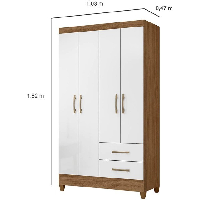 Guarda Roupas Ideal 4 Portas 2 Gavetas - Mega Oferta - Fazemos Entrega - Foto 2