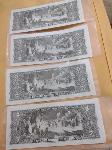 4 cédulas de 5 cruzeiros do barão do Rio Branco  - Foto 2