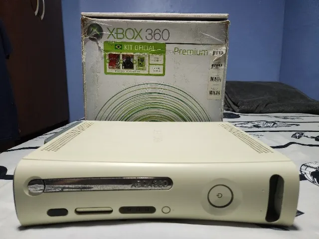 Console Xbox 360 Fat Branco 60Gb Desbloqueio RGH c/ Controle