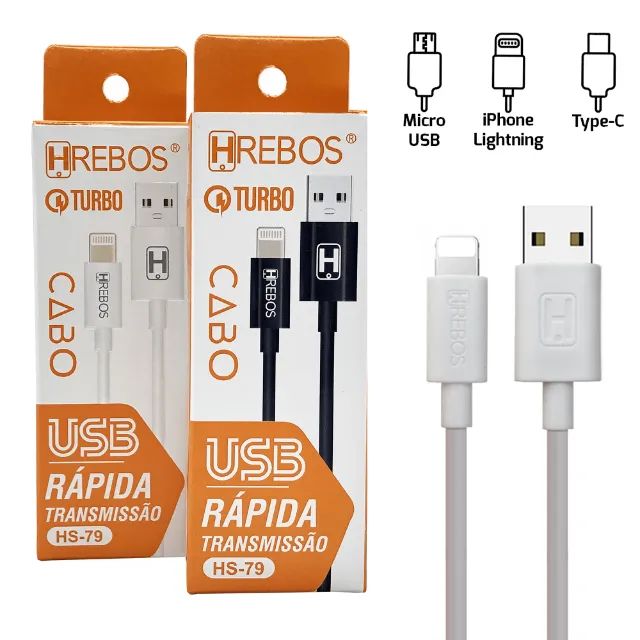 cabo para celular usb e tipos c para iphone Samsung etc aceitamos pix - Foto 2