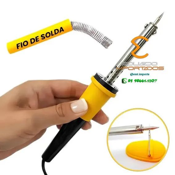 Ferro De Solda Profissional 30w 220v C/ Suporte e Estanho BOM-9516 - Foto 2