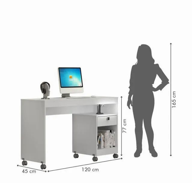 Mesa para Computador Giga com Rodízios t654 - Foto 3