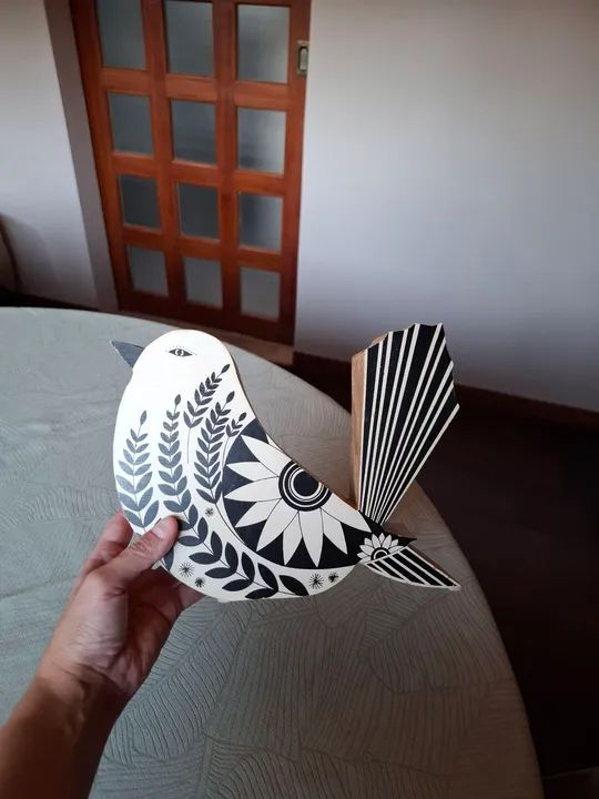 Adorno de pássaro decorativo em madeira maciça novo da loja Westwing  - Foto 6