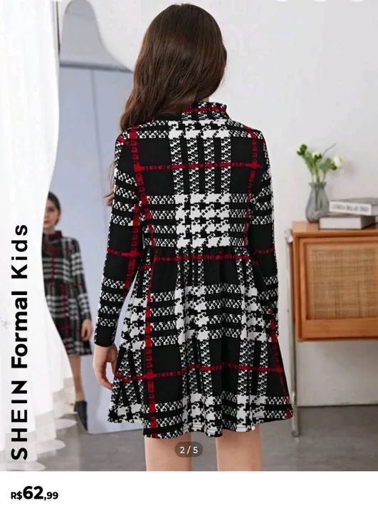 Vestido xadrez NOVO - 8 anos - Foto 3
