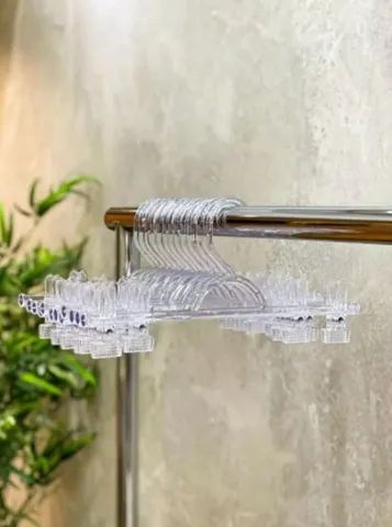 50 Cabides Acrílico Saia Calça Shorts + Presilha  - Foto 2