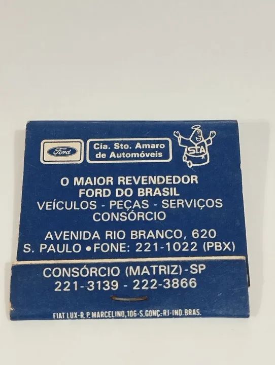 Caixa de Fósforo Antiga Promocional Concessionária Ford