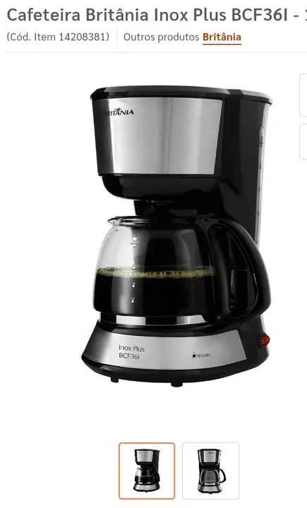 Cafeteira elétrica Britânia bcf36 plus inox 220v