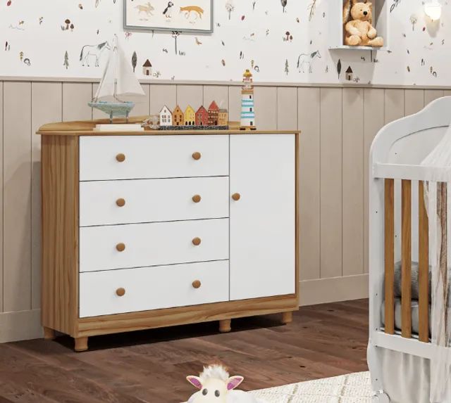 Comoda Infantil Elo Lisa 100% MDF - Peroba Moveis 