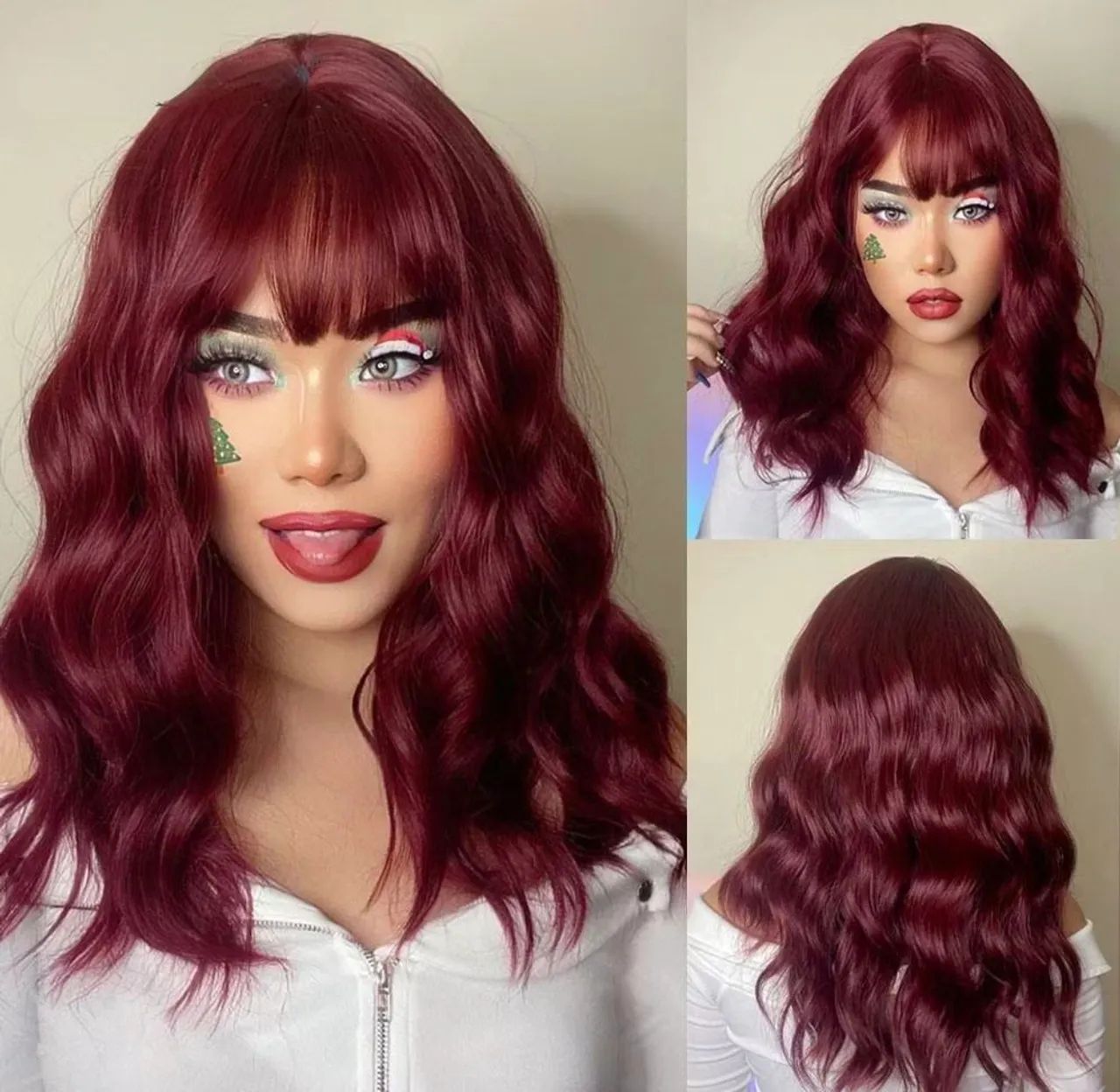 Peruca Cacheada Vermelha NOVA Ruiva