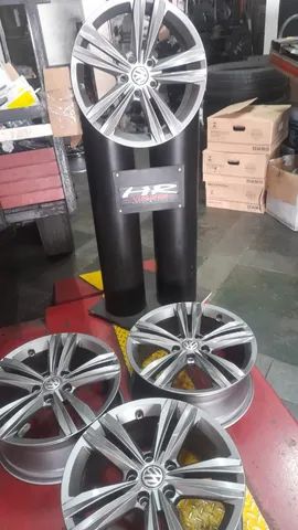 jogo de rodas jetta aro 17x7 et 46 grafite brilhante original vw snova - Foto 4