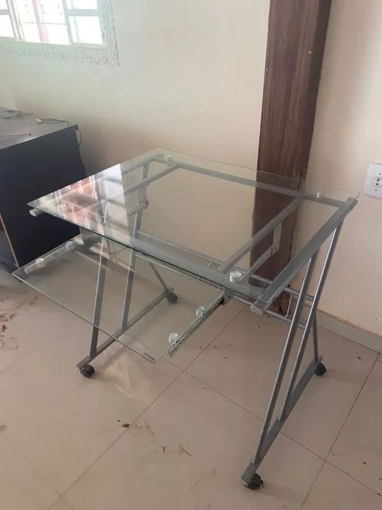 Mesa de Escritório de Vidro Moderna