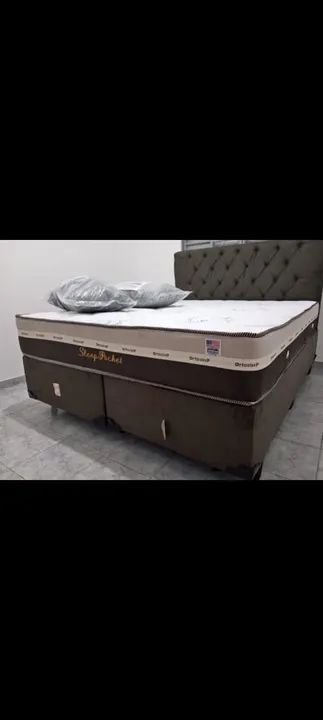 Cama queen colchão molas ensacadas 