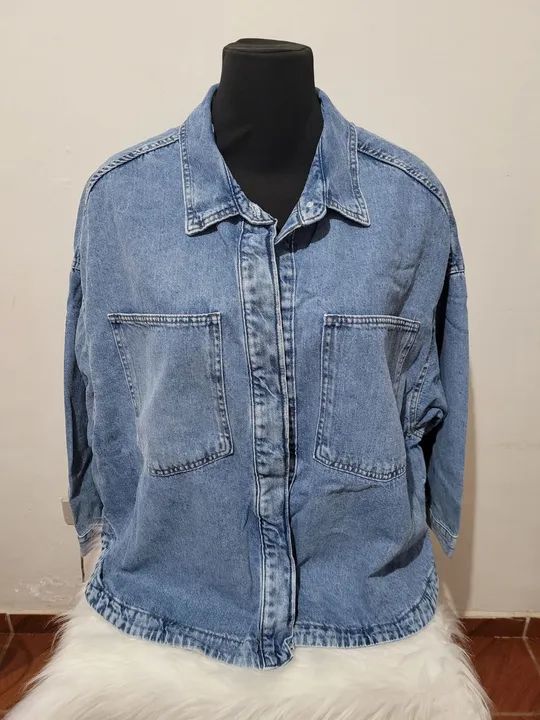Jaqueta jeans curve plus size G2 