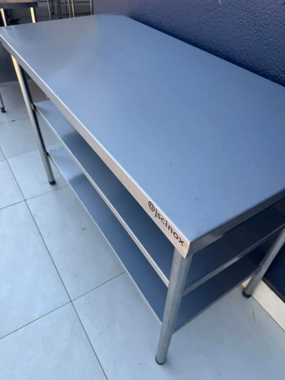 Mesa inox 1.30x0.60 com paneleiro duplo. - Foto 4