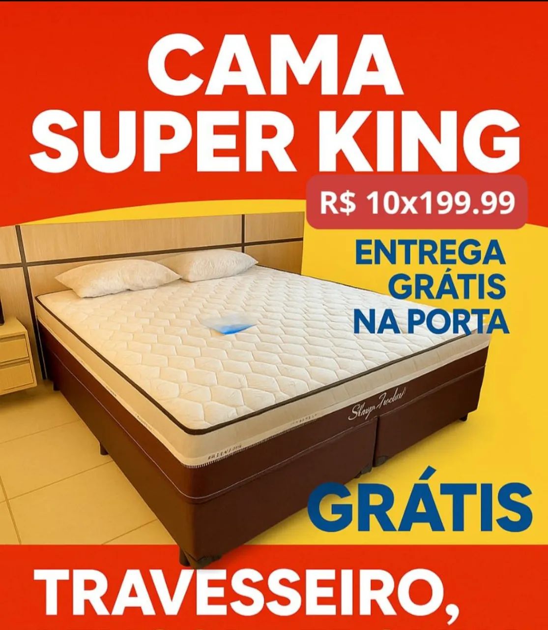 Cama Super King com Entrega Grátis e Travesseiro