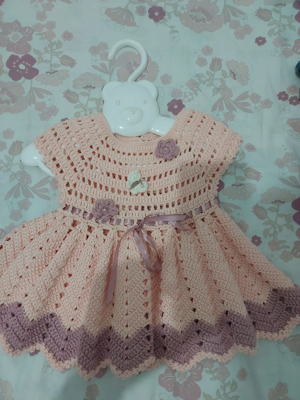 Vestido de crochê para bebê