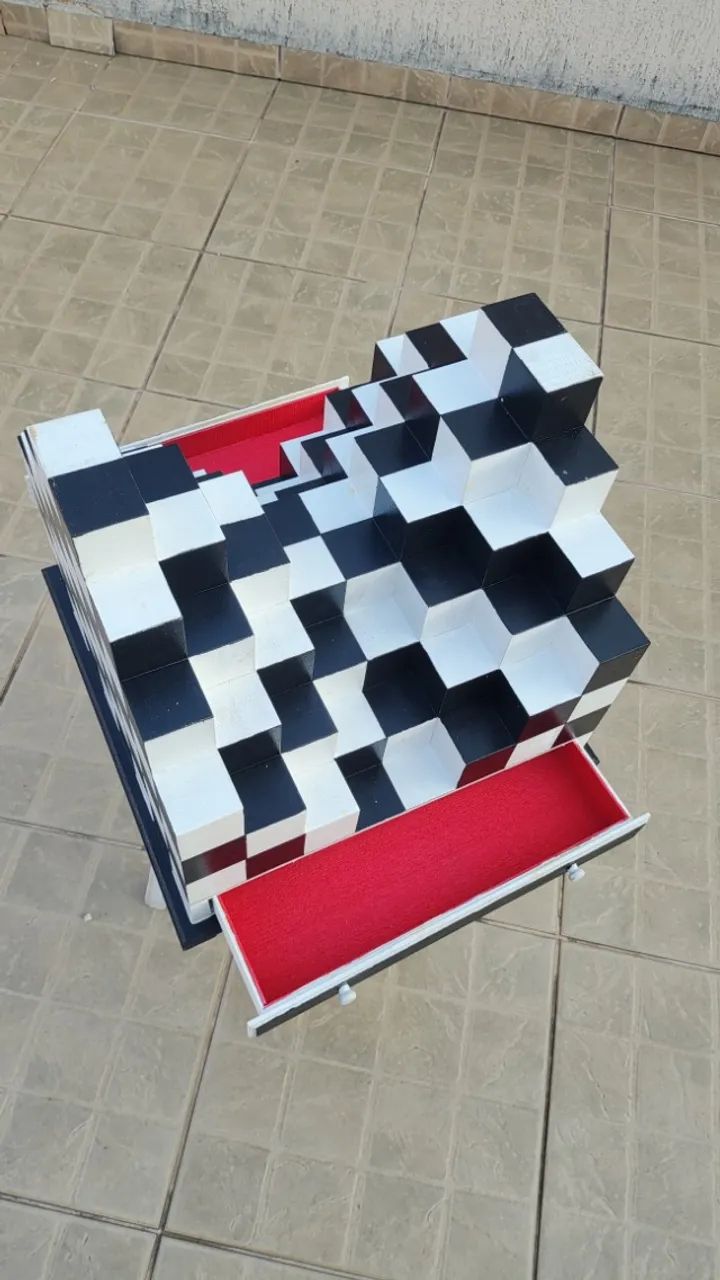 Tabuleiro de Xadrez Artesanal 3D - Foto 2