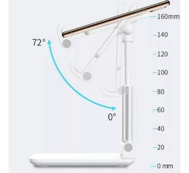 Suporte De Mesa Para Celular Ajustável Tablet Smartphone Cor Branco - Foto 2