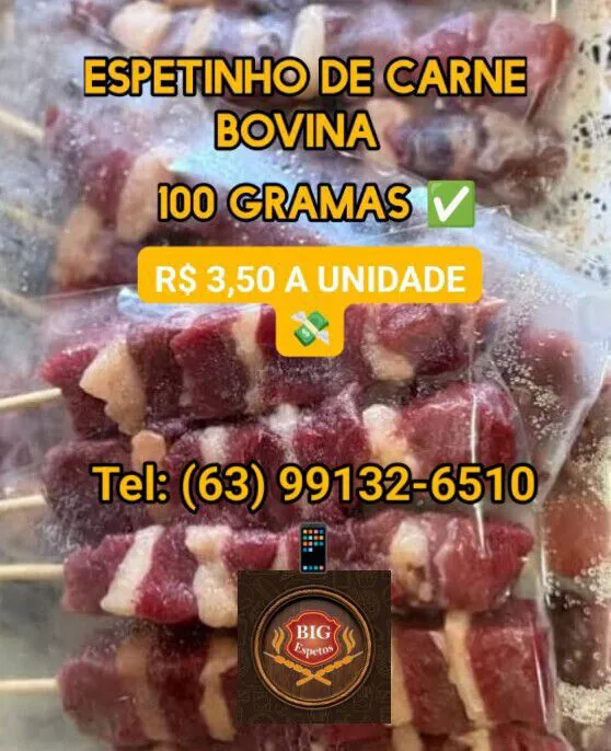 Espetinho de Carne Bovina - 100g