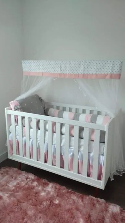 Berço / mini cama branco com mosquiteiro - Foto 3