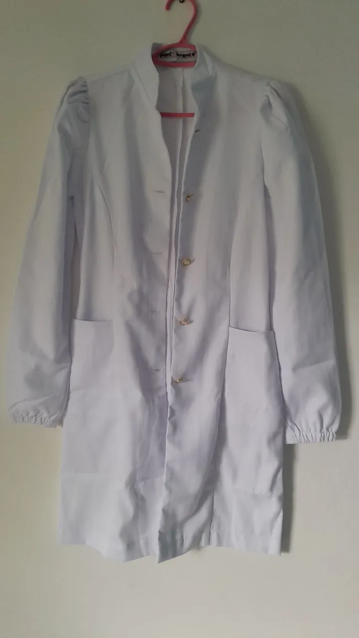 Jaleco Branco Feminino Manga Longa