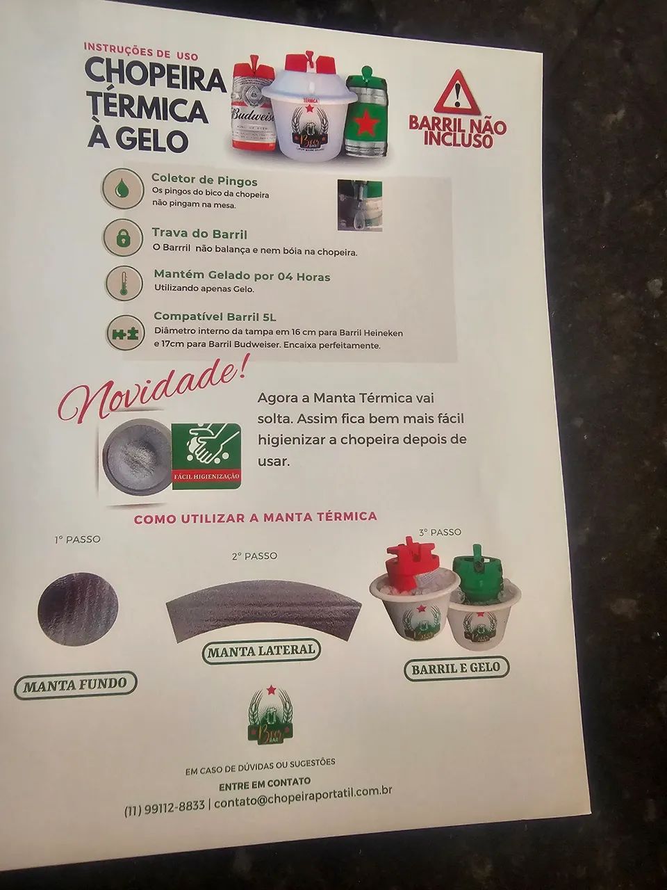Chopeira térmica a gelo 5 litros - Foto 2