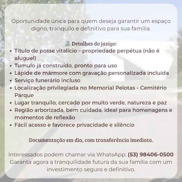 JAZIGO PERPÉTUO