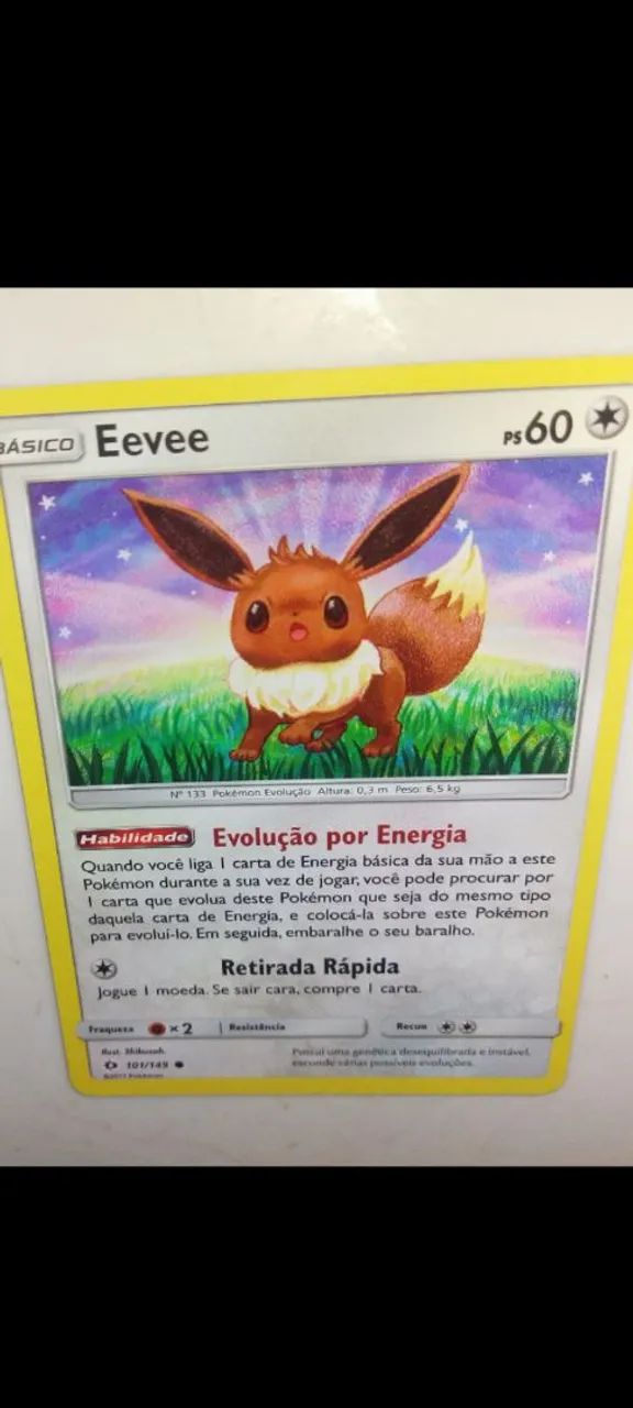 Eevee - Carta Pokémon original bem conservada 