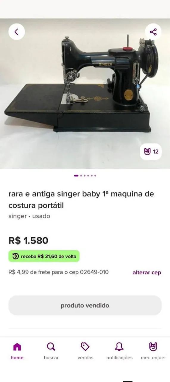 Máquina de costura antiga  - Foto 5
