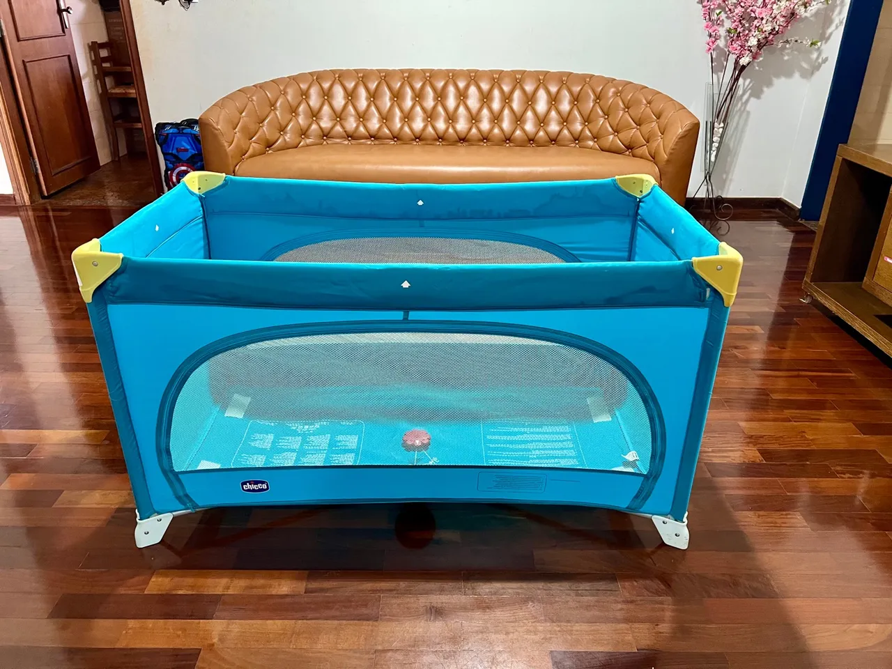 Berço Portátil para Bebê - Azul