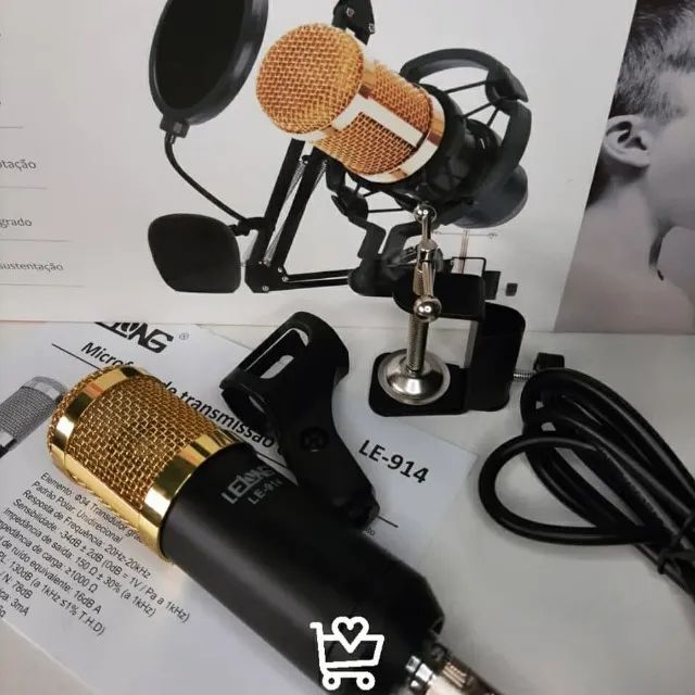 Microfone Condensador com Braço, Pop Filter e Suporte - Ideal para Streamers e Podcasters - Foto 3