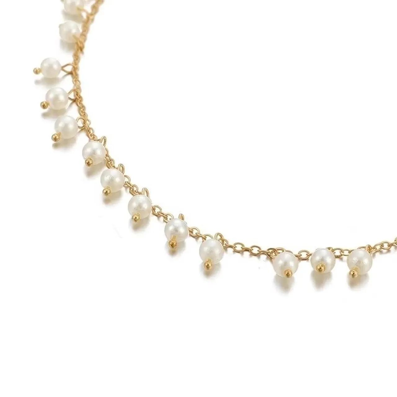 Colar mini pérolas dourado folheado a ouro 24k - Foto 4