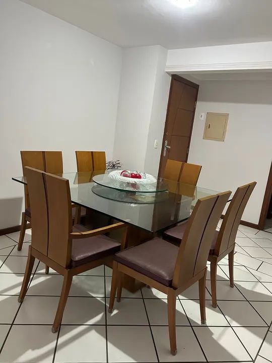 Conjunto de Mesa de Jantar de Vidro com 6 Cadeiras - Foto 2