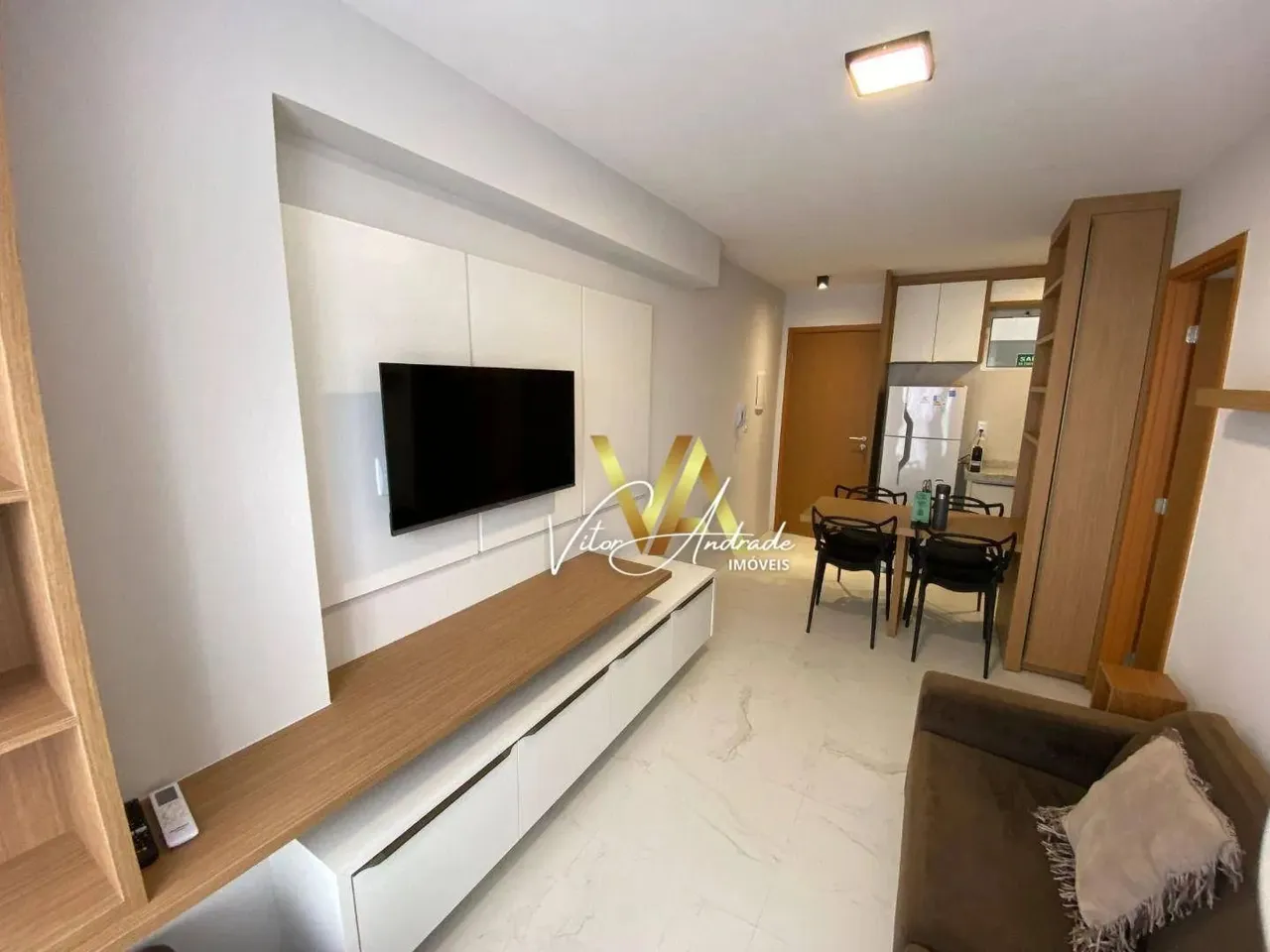 Flat mobiliado com 1 quarto para locação 34 m² - Graças
