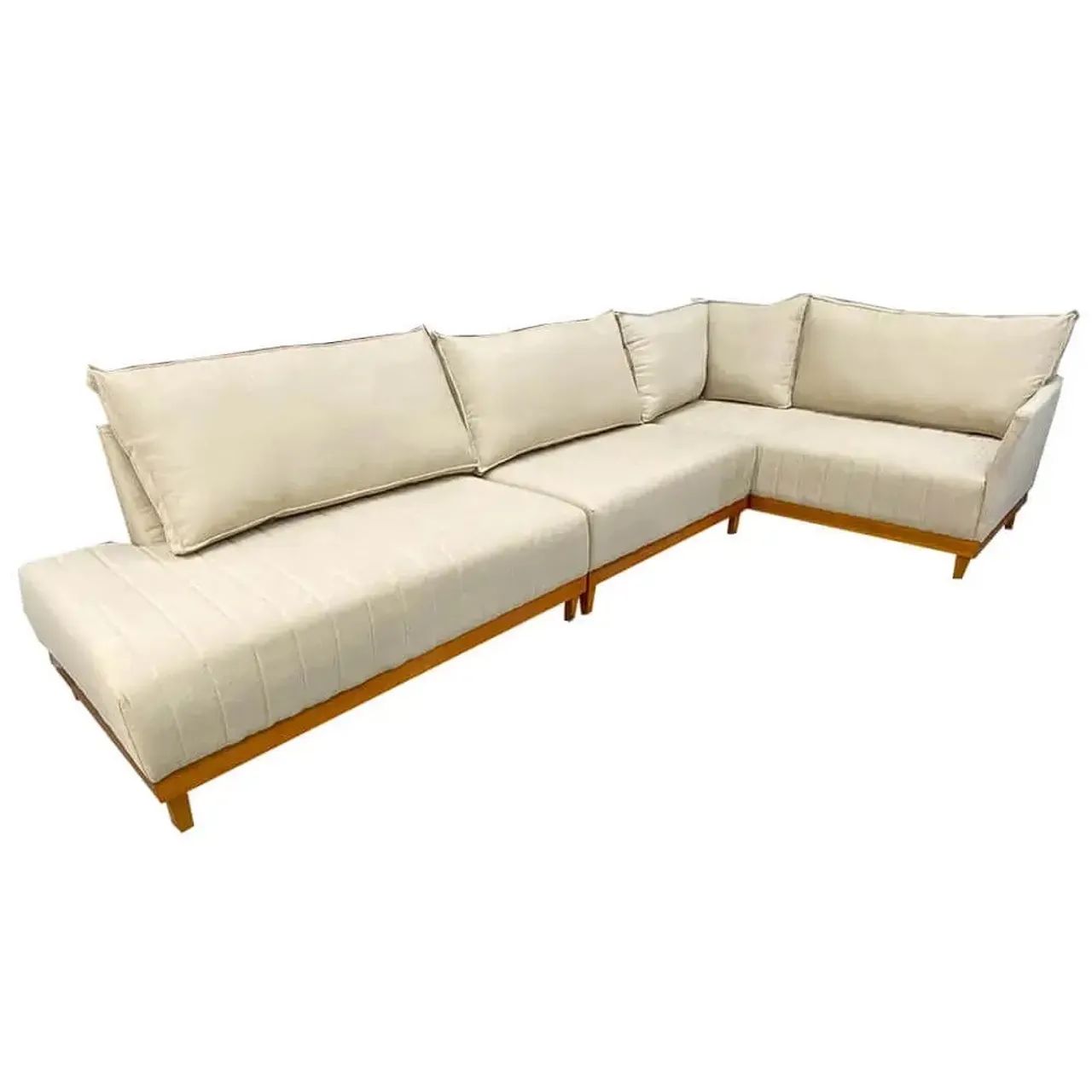 Sofá de Canto Eros em Suede 7 Lugares Com Chaise- Entrega Rápida - Foto 2