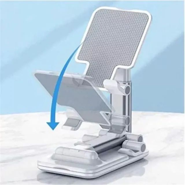 Suporte De Mesa Para Celular Ajustável Tablet Smartphone Cor Branco - Foto 3