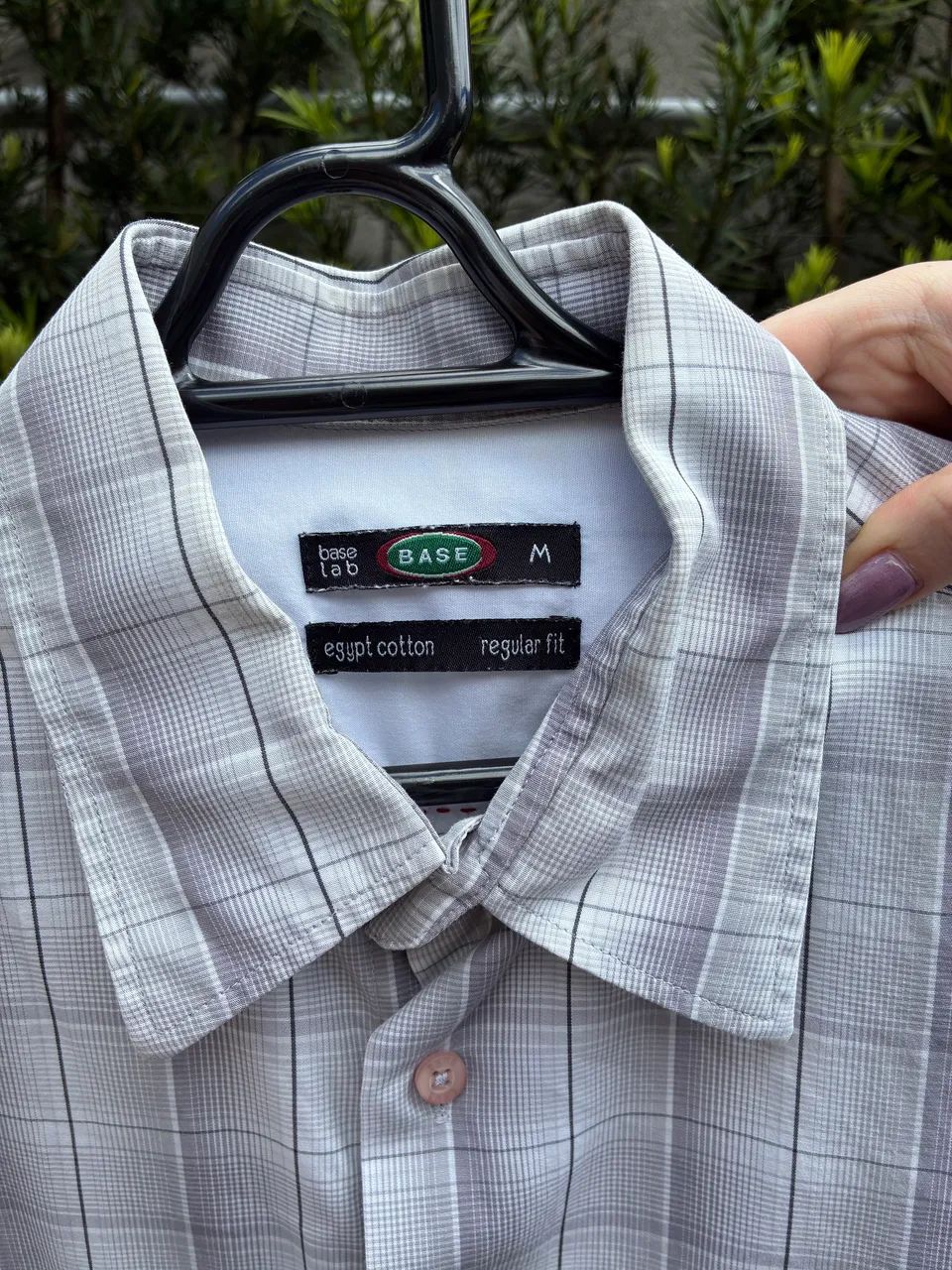 Camisa masculina quadriculada cinza marca Base  - Foto 3