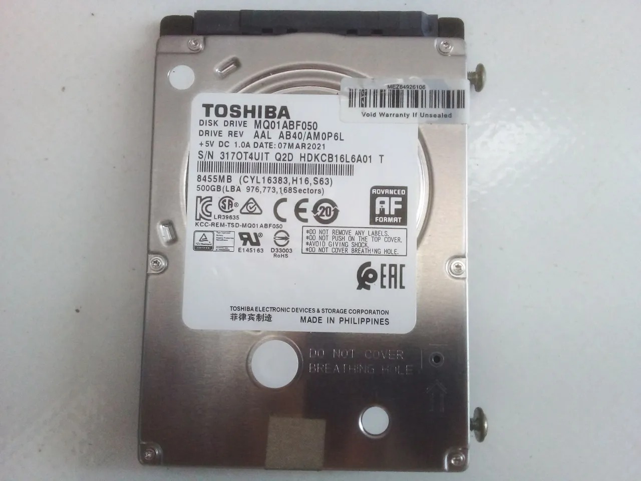 HD Toshiba 500GB pra DVR