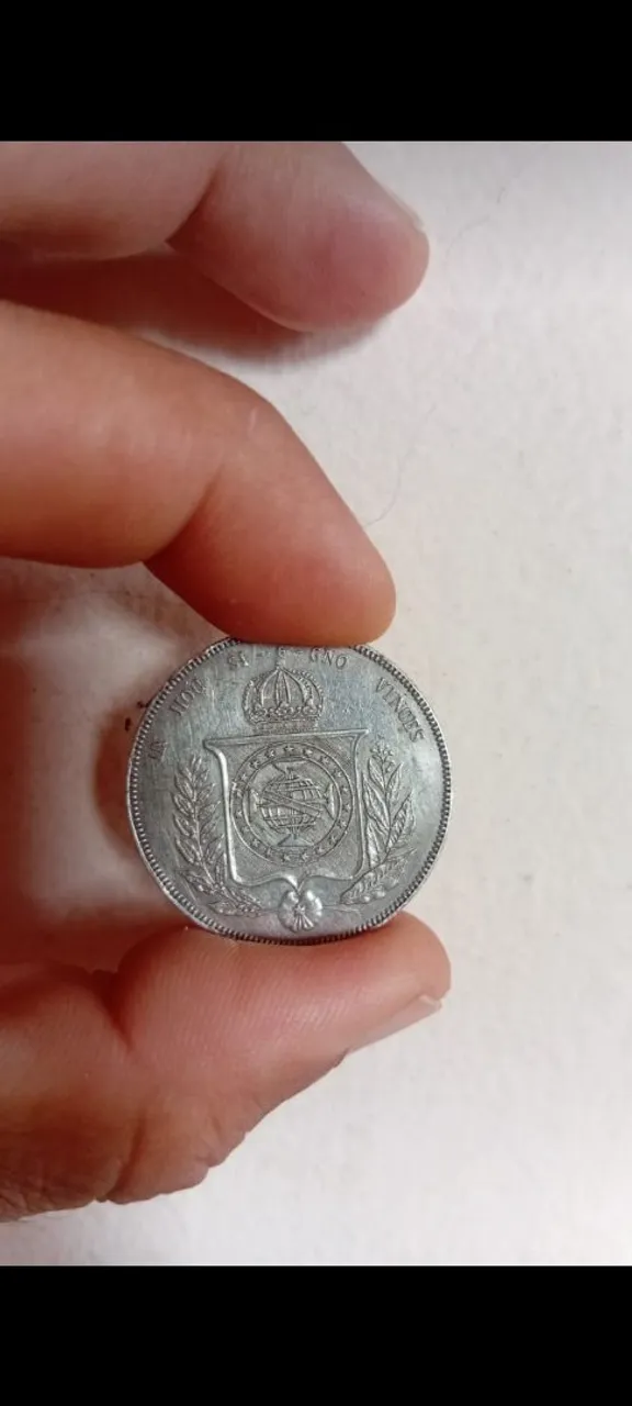 Moeda do Brasil Império, ano da moeda 1855.