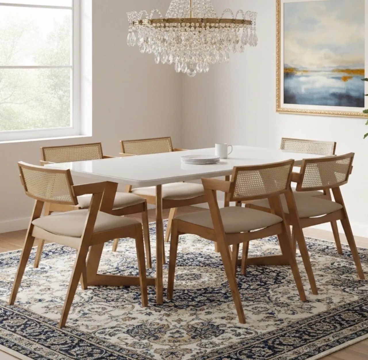 Mesa de Jantar Florença 6 Cadeiras Madeira Maciça tt43 - Foto 2