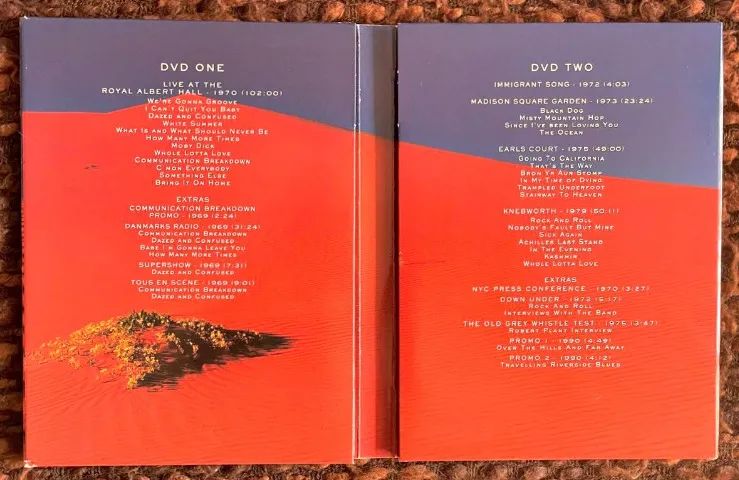 LED ZEPPELIN DVD DUPLO IMPORTADO LIVE ROYAL ALBERT HALL 1970 e