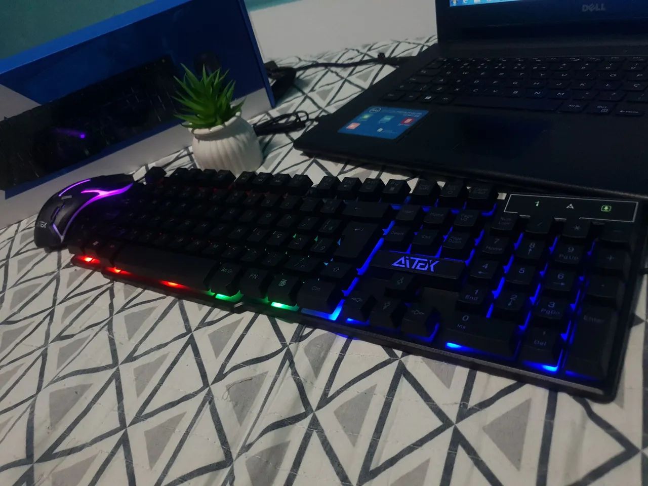 Kit Gamer Teclado e Mouse Atek com LED - Foto 2