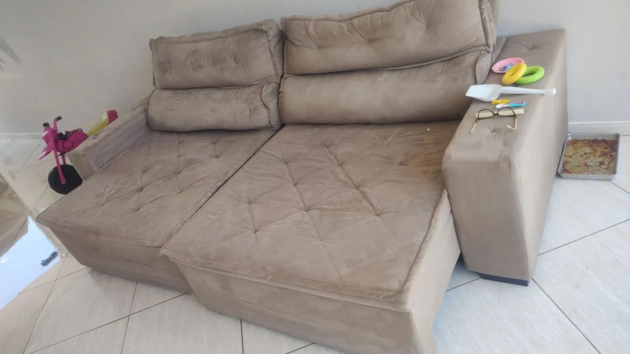 Sofá retrátil 3 lugares 2,70m - Foto 2