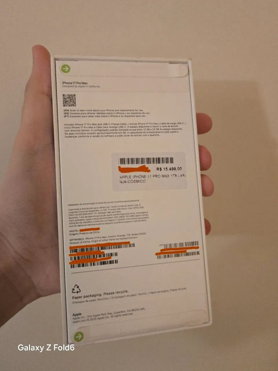 Apple Iphone 17 Pro Max 1TB Laranja-cósmico  - Foto 2
