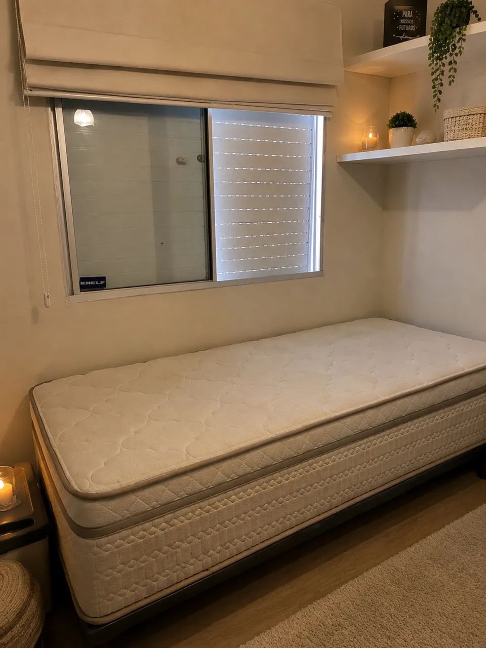 Cama Box de Solteiro + Colchão - Higienizada