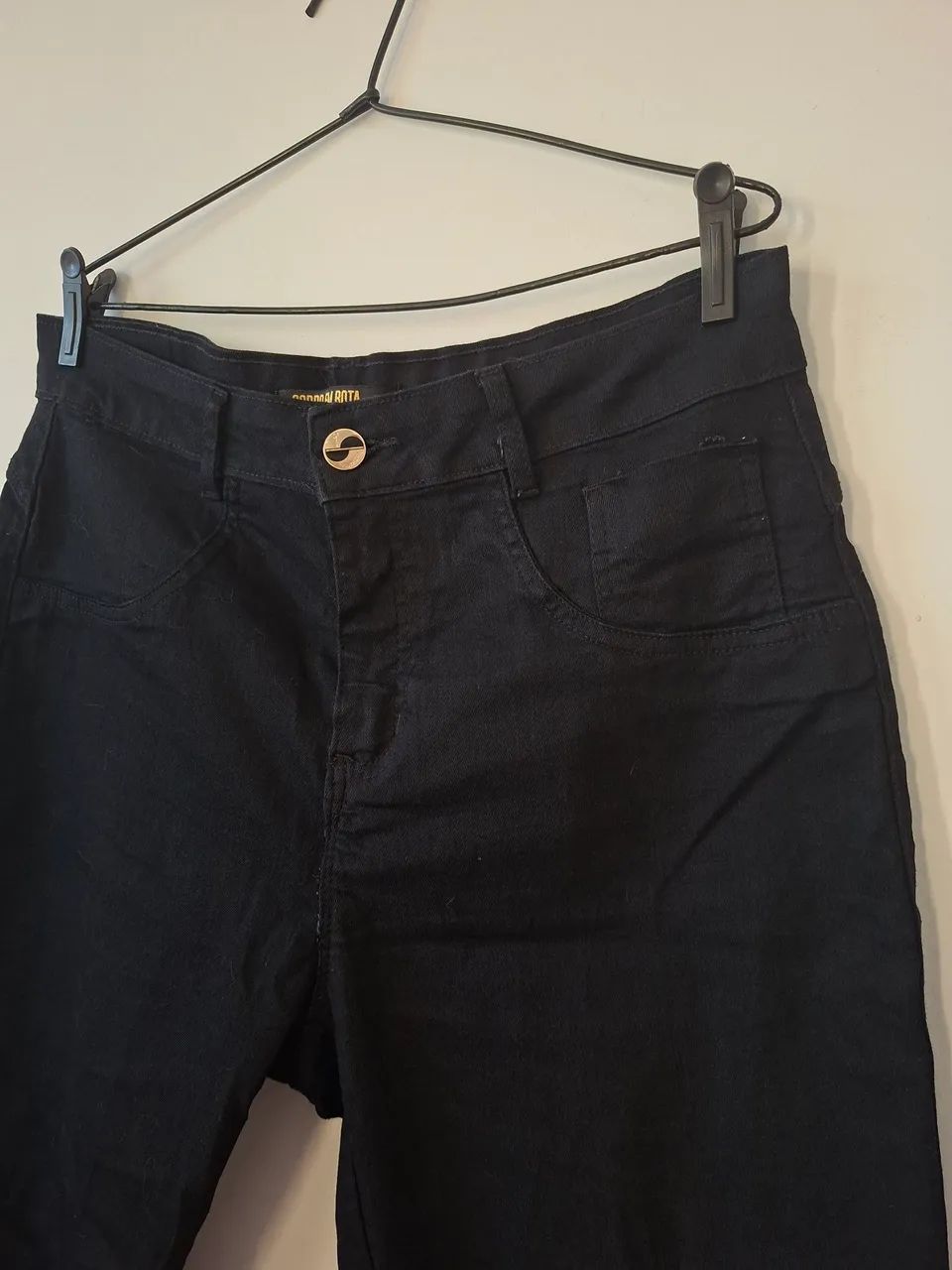 Calça jeans preta reta tamanho 46 - Foto 2